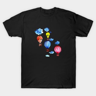 Air Balloon Aircraft Sky Wings Travel Vintage T-Shirt